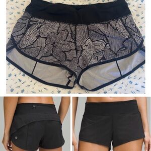 Lululemon Athletica Speed-Up Low-Rise Lined Short 2.5” in Black Multi Size 4